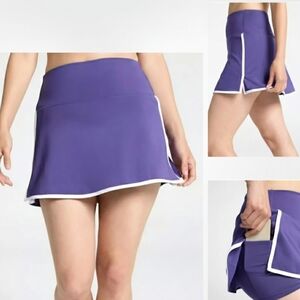BNWT DSG Activate High-Rise Skort US M Purple White Trim Tennis Golf Pickleball